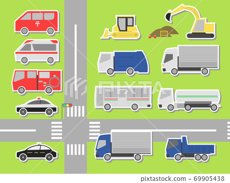 工作車插圖集(白色邊框) 工作車插圖集(白色邊框) 69905438