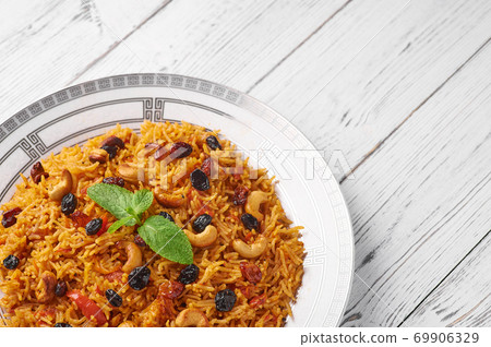 vegetarian kabsa. Ramadan food. Kabsa is traditional saudi arabian cuisine dish. vegetarian kabsa. Ramadan food. Kabsa is traditional saudi arabian cuisine dish. 69906329