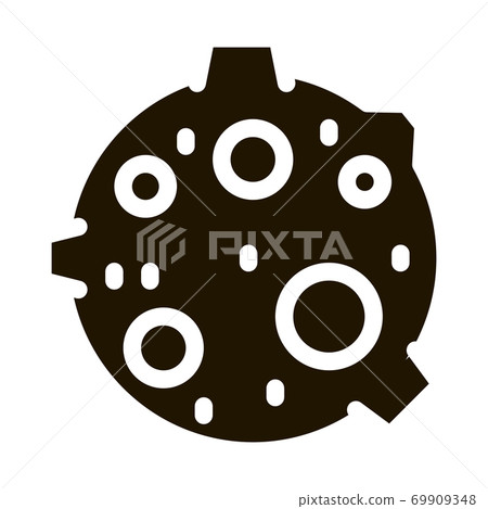 Moon With Craters Icon Illustration Moon With Craters Icon Illustration 69909348