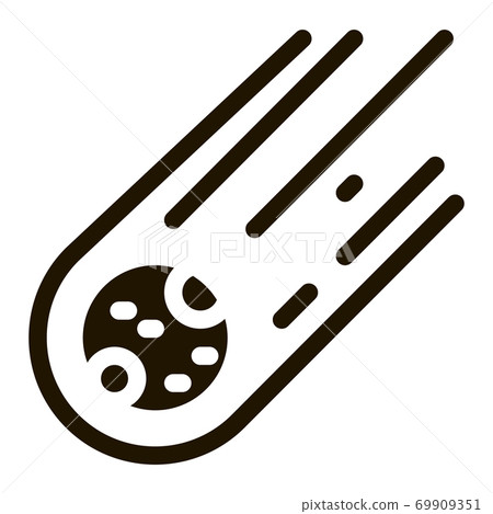 Falling Meteorite Sphere Icon Illustration 69909351