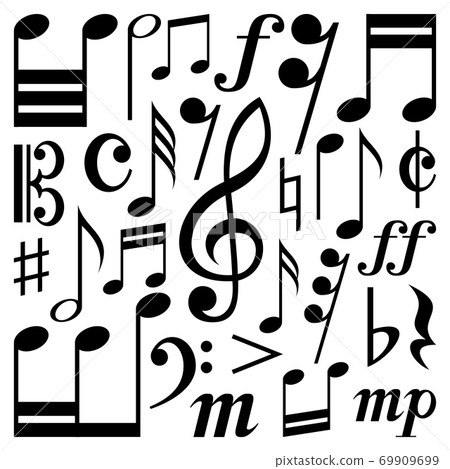 Illustration image of musical notes 69909699
