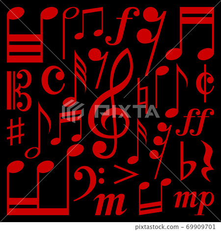 Illustration image of musical notes Illustration image of musical notes 69909701