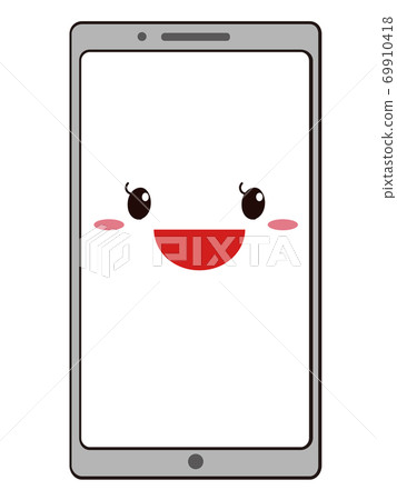 Cute smile smartphone material - Stock Illustration [69910418] - PIXTA
