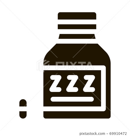 Bottle Insomnia Pills Icon Illustration 69910472