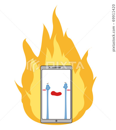 The material of the burning image of the burning flame and the crying smartphone The material of the burning image of the burning flame and the crying smartphone 69911420