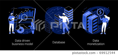 Data business strategy abstract concept vector illustrations. Data business strategy abstract concept vector illustrations. 69912544
