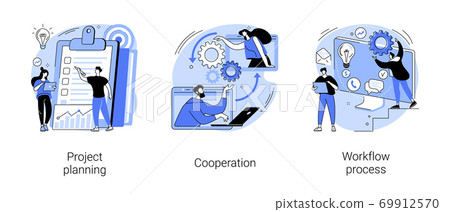 Business process abstract concept vector illustrations. 69912570
