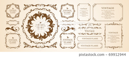 Luxury frame design, calligraphic material, luxury, template, [copy space] 69912944