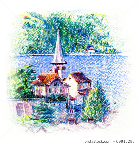 Spiez Church on Lake Thun, Switzerland 69913293