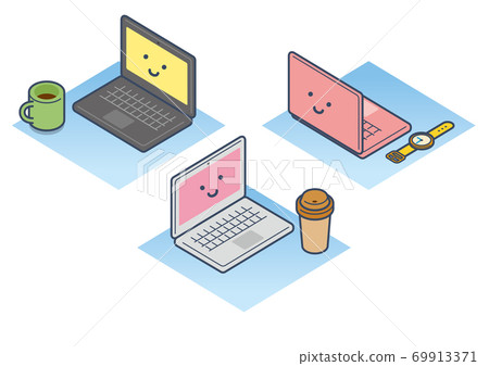 可愛的筆記本電腦圖 69913371