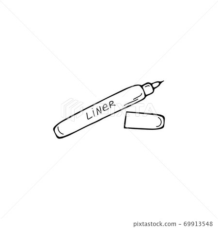 Single Sketch Eyeliner, eyebrow icon. Pencil for eyes. Make up cosmetics sign. Hand drawn doodle vector Illustration Single Sketch Eyeliner, eyebrow icon. Pencil for eyes. Make up cosmetics sign. Hand drawn doodle vector Illustration 69913548