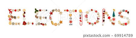 Colorful Christmas Decoration Letter Building Word Elections 69914789