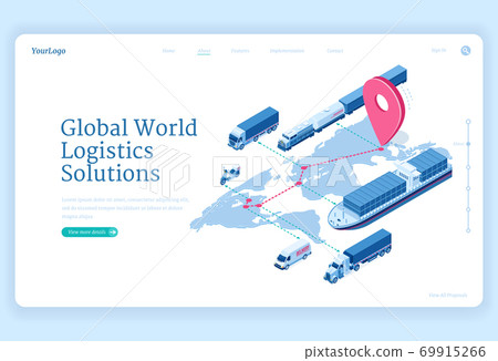 Global logistics solutions isometric landing page Global logistics solutions isometric landing page 69915266