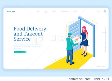 Banner of food delivery and takeout service Banner of food delivery and takeout service 69915281