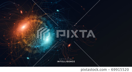 Futuristic Technological Illustration For Artificial Intelligence Concept With Glowing Neural Connections Sphere Futuristic Technological Illustration For Artificial Intelligence Concept With Glowing Neural Connections Sphere 69915520