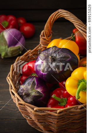 Fresh autumn harvest of organic vegetables Fresh autumn harvest of organic vegetables 69915826