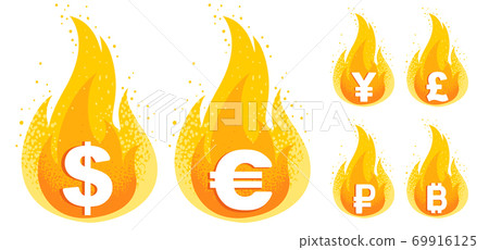 Vector set icons of dollar, euro, yen, ruble and pound Vector set icons of dollar, euro, yen, ruble and pound 69916125