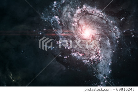 Red galaxy somewhere in deep space 69916245