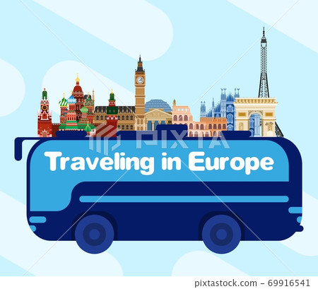 Bus travel across Europe. from Russia to England 69916541