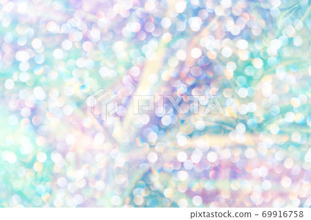 Modern beautiful holographic background of holiday lights bokeh. Trendy 80's style. 69916758