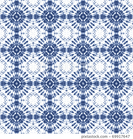 Tie dye shibori seamless pattern. Watercolour abstract texture