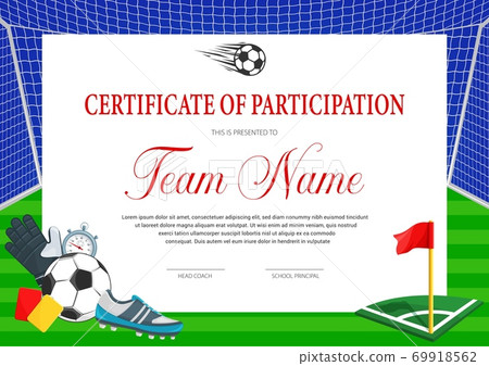 Certificate for soccer tournament participation Certificate for soccer tournament participation 69918562