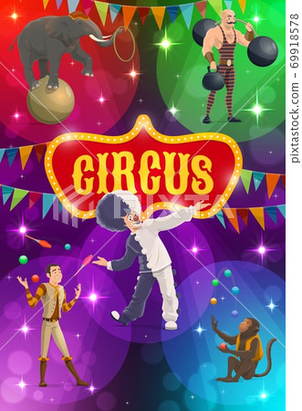 Circus performers vector poster big top artists Circus performers vector poster big top artists 69918578