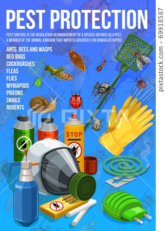 Pest control, insect protection service poster Pest control, insect protection service poster 69918587
