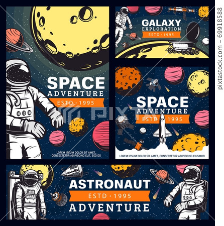 Astronaut space adventure cosmonaut in outer space 69918588