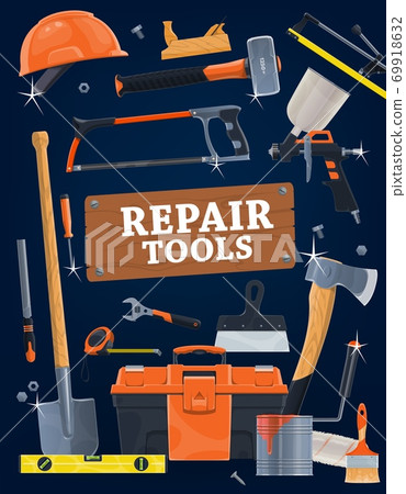 House repair and construction hand tools vector House repair and construction hand tools vector 69918632