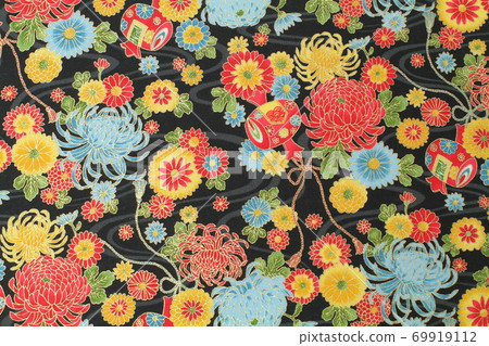 Japanese pattern fabric, full floral pattern, background material Japanese pattern fabric, full floral pattern, background material 69919112