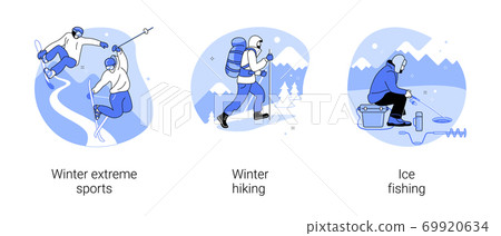 Mountain vacation abstract concept vector illustrations. 69920634