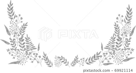 Watercolor style plant frame gray 69921114