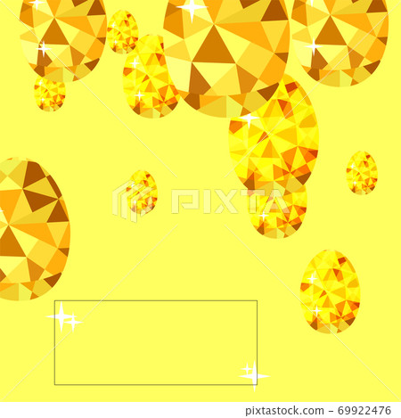 Easter card in low poly style. Yellow Easter card in low poly style. Yellow 69922476
