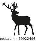 Black silhouette of a deer on a white background, for logos 69922496