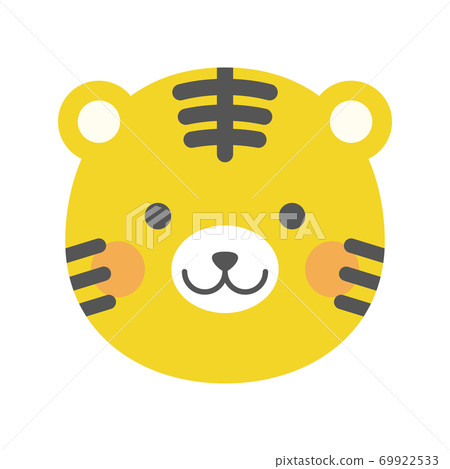 Tora Tora Tora生肖動物臉圖標的插圖 69922533