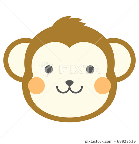 猴子猴子猴生肖動物臉圖標的插圖 69922539