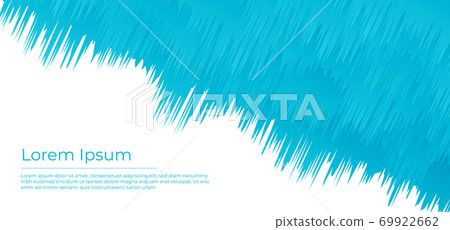 Abstract wavy overlap shape water fall concept cyan color 69922662