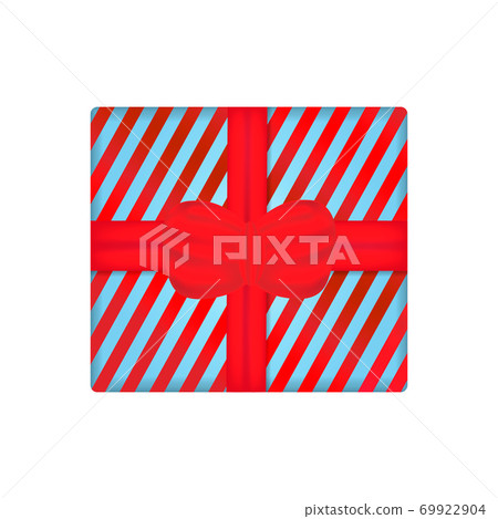Christmas gift box in strip  isolated on white background. 69922904