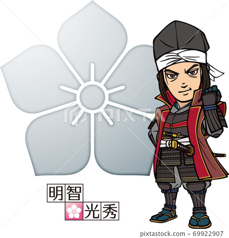 身穿烏鴉帽的光秀光秀(3頭和家徽) 身穿烏鴉帽的光秀光秀(3頭和家徽) 69922907