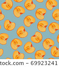 Endless persimmon halves pattern, orange and gray color 69923241