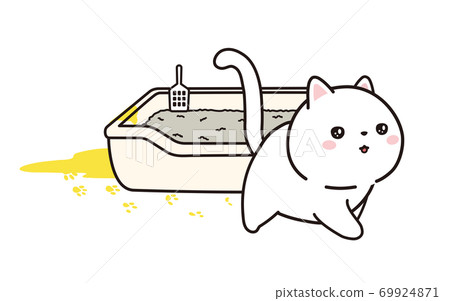 伸出厕所和小便的小猫 图库插图