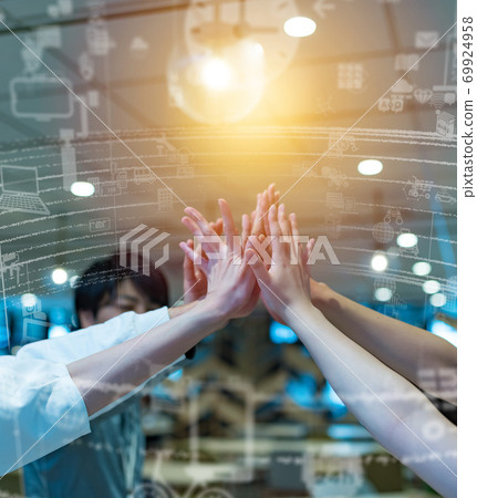 Business scene in a shared office Business scene in a shared office 69924958