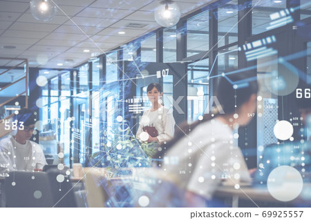 Business scene in a shared office Business scene in a shared office 69925557