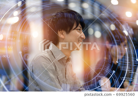 Business scene in a shared office Business scene in a shared office 69925560