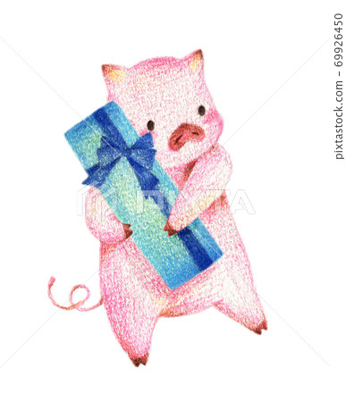 帶有禮物手繪彩色鉛筆素描的蓋子 69926450