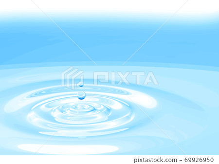 Transparent liquid, water, background material with ripples spread by drops 69926950