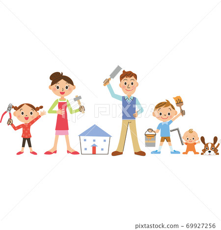 與家人一起進行房屋改建 69927256