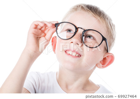child in glasses isolated on white background 69927464