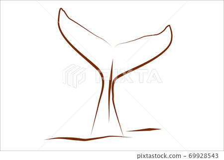Line art illustration of whale tail - Stock Illustration [69928543] - PIXTA